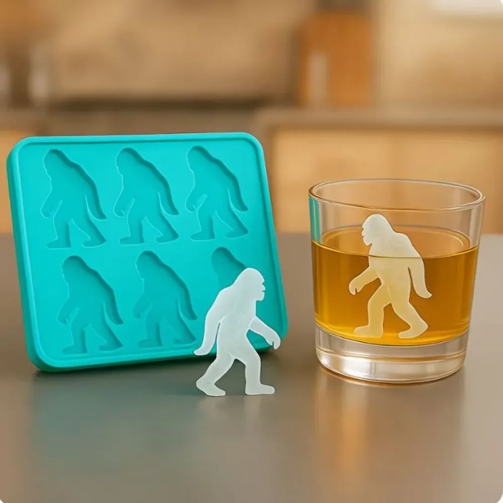 Bigfoot Ice Cube Mold 6-Cavity Silicone Cryptid Ice Tray Whiskey & Cocktails